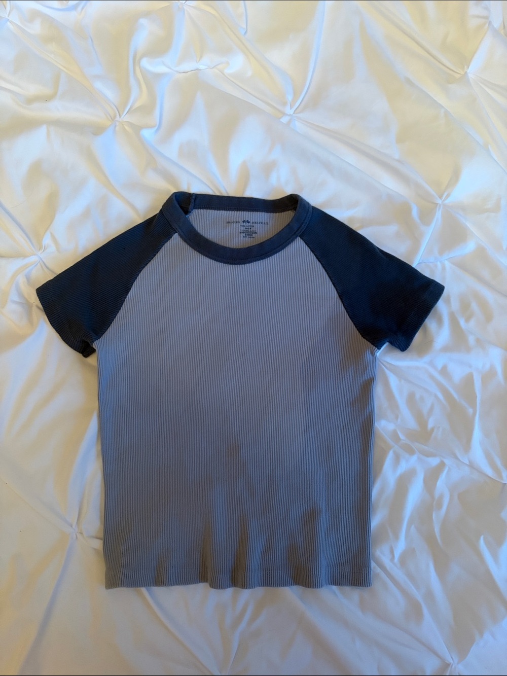 Brandy Melville Two-Tone Blue Baby Tee